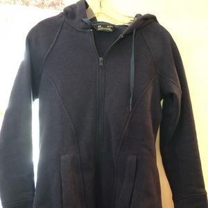 Navy Under Armor hooded sweat jacket